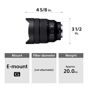 Sony SEL1224G 12-24mm f/4-22 Fixed Zoom Camera Lens, Black