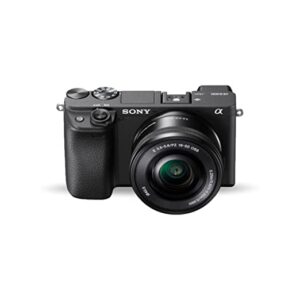 Sony Alpha ILCE-6400L 24.2MP Mirrorless Camera (Black) with 16-50mm Power Zoom Lens (APS-C Sensor, Real-Time Eye Auto Focus, 4K Vlogging Camera, Tiltable LCD, 2X Optical Zoom) with Free Bag – Black