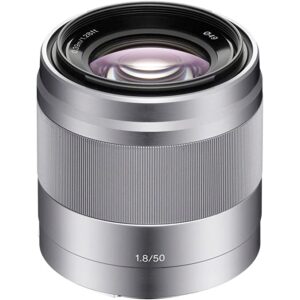 Sony 50 mm f/1.8 Mid-Range Lens for Sony E Mount Nex Cameras (Silver)