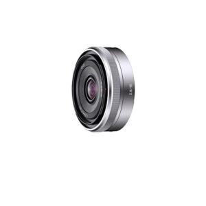 Sony E 16 mm F2.8 (SEL16F28) Wide Angle Lens (Silver)|Ultra-Slim & Lightweight | Ideal for Shooting Stills