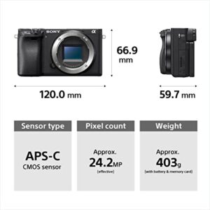 Sony Alpha ILCE-6400M 24.2MP Mirrorless Digital SLR Camera (Black) with 18-135mm Power Zoom Lens (APS-C Sensor, Real-Time Eye Auto Focus, 4K Vlogging Camera, Tiltable LCD) – Black