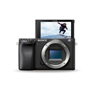 Sony Alpha ILCE-6400 24.2MP Mirrorless Digital SLR Camera Body (APS-C Sensor, Real-Time Eye Auto Focus, 4K Vlogging Camera, Tiltable LCD) – Black