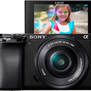 Sony Alpha A6100 Mirrorless Camera with 16-50mm Zoom Lens, Black (ILCE6100L/B)