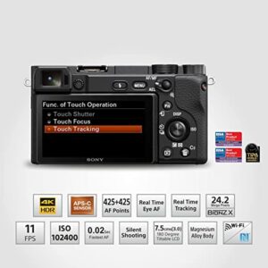 Sony Alpha ILCE-6400 24.2MP Mirrorless Digital SLR Camera Body (APS-C Sensor, Real-Time Eye Auto Focus, 4K Vlogging Camera, Tiltable LCD) – Black