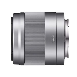 Sony 50 mm f/1.8 Mid-Range Lens for Sony E Mount Nex Cameras (Silver)